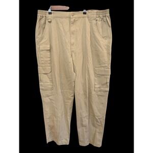 Mens‎ Cabela's Trail Hiker Cargo Khaki Pants 42x33 Regular  Beige Cotton